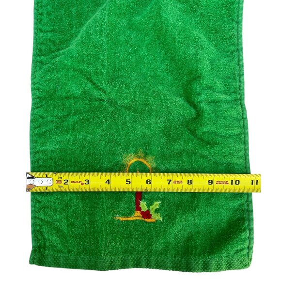 Embroidered Green Holiday Hand Towels Set Of 2 With Candle Design By Ames - Picture 7 of 8